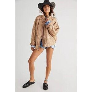 Free People Dolman Quilted Knit Jacket Top Oversized Zip-up Slouchy L NWD 274900